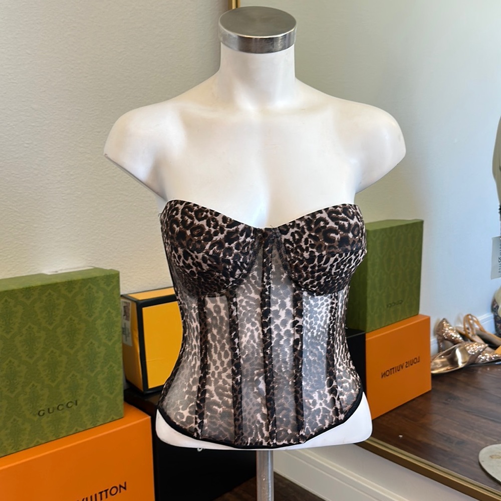 Bustier corset animal print
